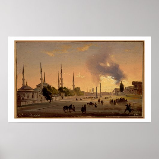 De Racecursus in Constantinopel (olie op doek) Poster (Voorkant)
