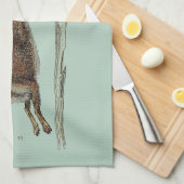 De racehare bij Pasen Theedoek (Quarter Fold)