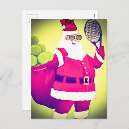 De racket van het de handvattenTennis van de Feestdagenkaart (Voorkant / Achterkant)