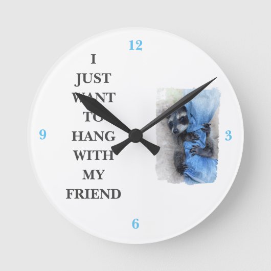 De racoon ronde klok (Voorkant)