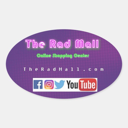 De Rad Mall "Website" ovale Sticker (Voorkant)