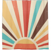 De Raden van de Zon van de Retro in het Gedempte G Douchegordijn (Voorkant)