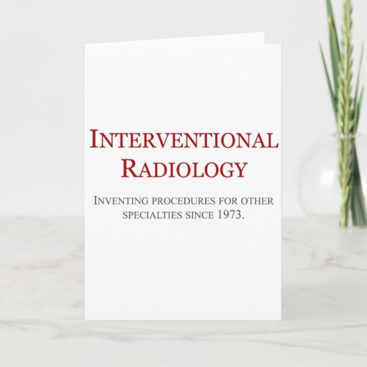 De Radiologie van Interventional Kaart (Voorkant)