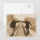 De rails bij elkaar lopen - Briefkaart (Voorkant / Achterkant)