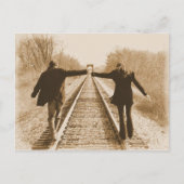 De rails bij elkaar lopen - Briefkaart (Voorkant)