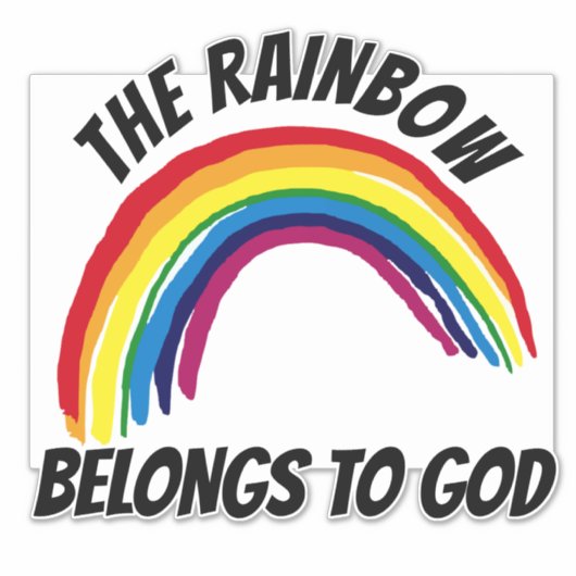 DE RAINBOW BEHOORT TOT GOD DECAL STICKER (Voorkant)