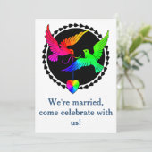 De Rainbow Dove Gay Receptie Uitnodiging (Staand voorkant)