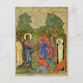 De Raising van Lazarus, Russisch icoon Briefkaart (Voorkant)