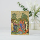 De Raising van Lazarus, Russisch icoon Briefkaart (Staand voorkant)