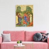 De Raising van Lazarus, Russisch icoon Canvas Afdruk (Insitu (Woonkamer))