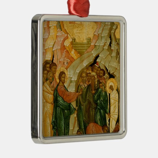 De Raising van Lazarus, Russisch icoon Metalen Ornament (Rechts)