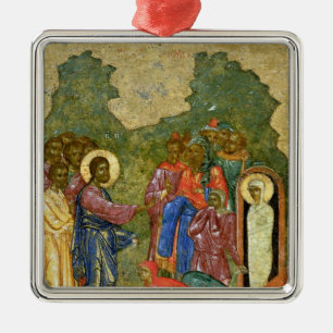 De Raising van Lazarus, Russisch icoon Metalen Ornament