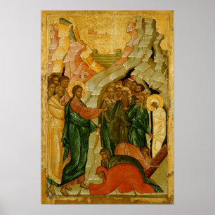 De Raising van Lazarus, Russisch icoon Poster