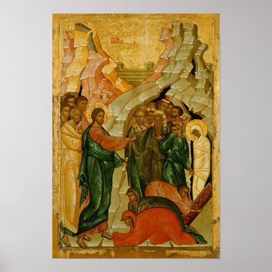 De Raising van Lazarus, Russisch icoon Poster (Voorkant)