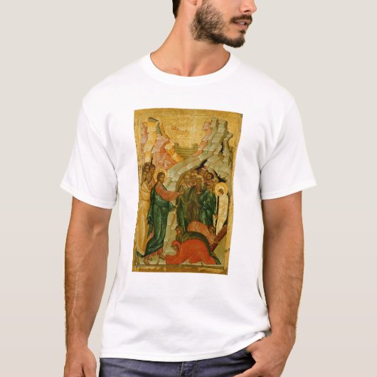 De Raising van Lazarus, Russisch icoon T-shirt (Voorkant)