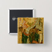 De Raising van Lazarus, Russisch icoon Vierkante Button 5,1 Cm (Voorkant /achterkant)