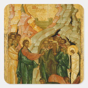 De Raising van Lazarus, Russisch icoon Vierkante Sticker