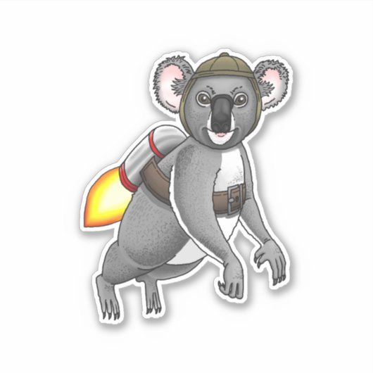De Raket Koala Sticker (Voorkant)