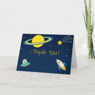 De Raket van de Kosmische ruimte van de pret dankt Bedankkaart