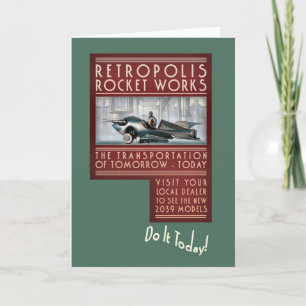 De Raket van Retropolis werkt Wenskaart Kaart
