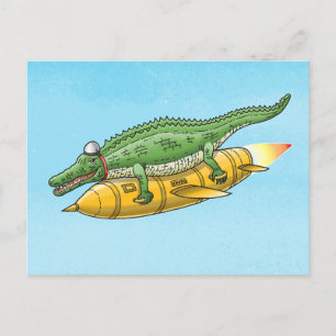 De Raketkrokodil Briefkaart