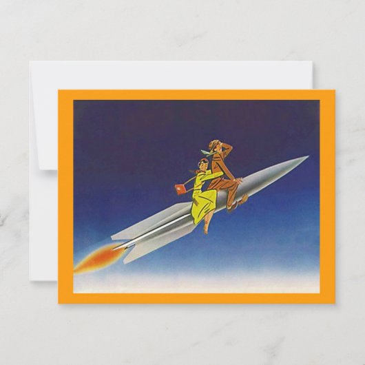 De Raketschip van de terugzendende weg beweegt aan Aankondiging (Voorkant)