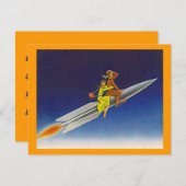 De Raketschip van de terugzendende weg beweegt aan Aankondiging (Voorkant / Achterkant)