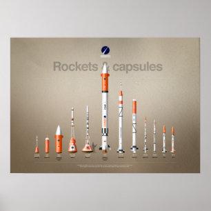 De raketten en de capsules van de Suborbitals Kope Poster