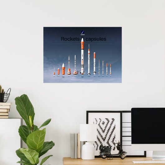 De raketten en de capsules van de Suborbitals Kope Poster (Thuiskantoor)