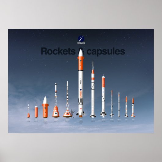 De raketten en de capsules van de Suborbitals Kope Poster (Voorkant)