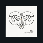 De ram is gepersonaliseerde trinket servet<br><div class="desc">Viel je volgende zodische verjaardagsfeestje voor Aries de Ram in modern goud en zwart. Aries astrology zodiac star sign horoscope gold and gold stylized ram with zodiac star sign name in a stylish black font. Een unieke verjaardagspartij, het nummer van het tafelartikel, voor iemand die een verjaardag viert onder het...</div>
