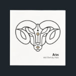 De ram is gepersonaliseerde trinket servet<br><div class="desc">Viel je volgende zodische verjaardagsfeestje voor Aries de Ram in modern goud en zwart. Aries astrology zodiac star sign horoscope gold and gold stylized ram with zodiac star sign name in a stylish black font. Een unieke verjaardagspartij, het nummer van het tafelartikel, voor iemand die een verjaardag viert onder het...</div>