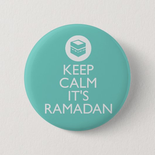 de ramadan-turkooise rustig houden ronde button 5,7 cm (Voorkant)