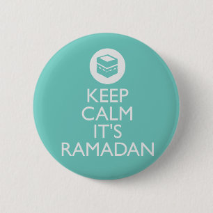 de ramadan-turkooise rustig houden ronde button 5,7 cm