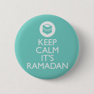 de ramadan-turkooise rustig houden ronde button 5,7 cm