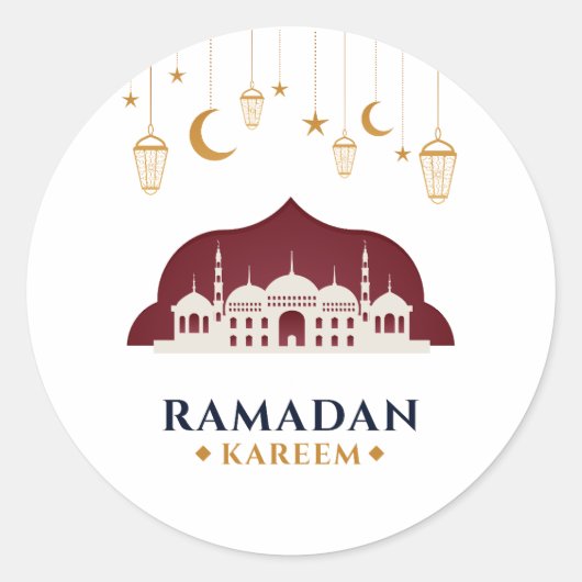 de ramadan yall ramadan kinder vrouwen mannen rama ronde sticker (Voorkant)