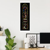 De ramen van de Noordtransept; het roos schildert  Poster (Thuiskantoor)