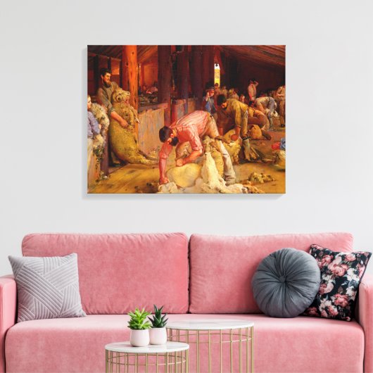 De Rams Tom Roberts 1890 Australische kunst horen Canvas Afdruk (Insitu (Woonkamer))