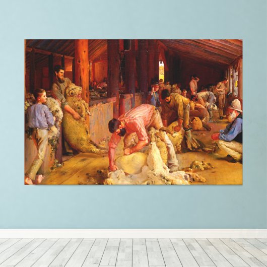 De Rams Tom Roberts 1890 Australische kunst horen Canvas Afdruk (Insitu (Houten vloer))