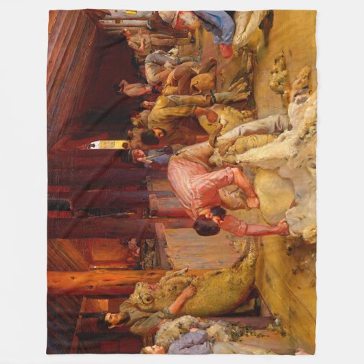 De Rams Tom Roberts 1890 Australische kunst horen Fleece Deken (Voorkant)