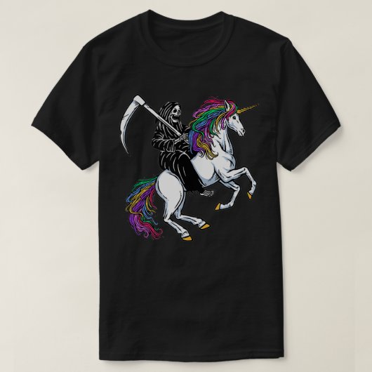 De Rand Reaper die een Unicorn leidt T-shirt (Design voorkant)