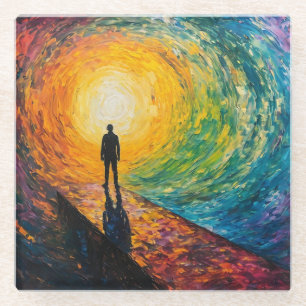 De rand van de dimensie glazen onderzetter