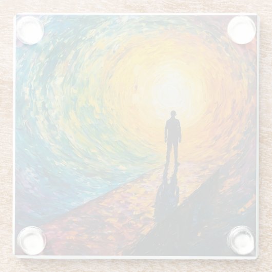 De rand van de dimensie glazen onderzetter (Achterkant)