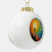 De rand van de dimensie keramische bal ornament (Links)