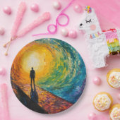 De rand van de dimensie papieren bordje (Feest)