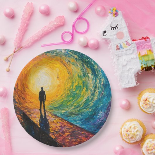 De rand van de dimensie papieren bordje (Feest)