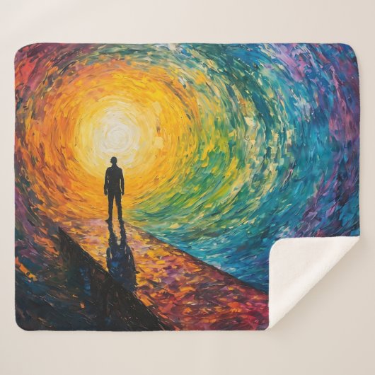 De rand van de dimensie sherpa deken (Voorkant (horizontaal))