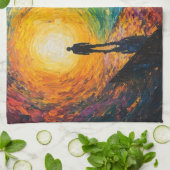 De rand van de dimensie theedoek (Gevouwen)