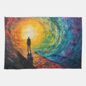 De rand van de dimensie theedoek (Horizontaal)