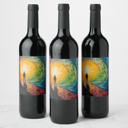 De rand van de dimensie wijn etiket (Flessen)